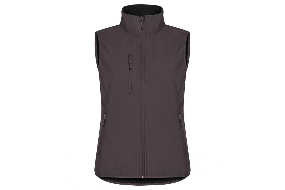 0200916 945 ClassicSoftshellVestLady DarkGrey front