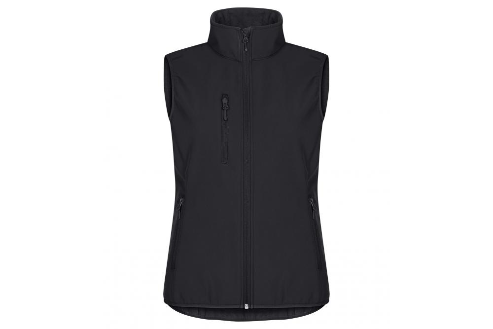 0200916 99 ClassicSoftshellVestLady Black front
