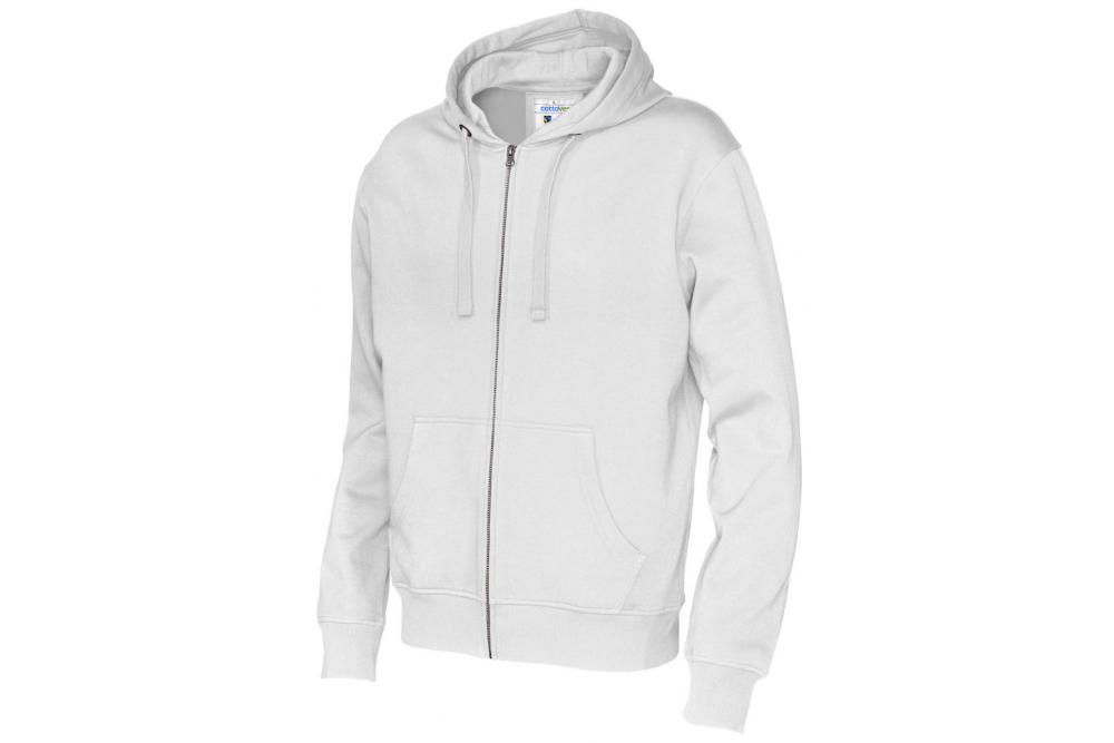 141010 100 cvc full zip hoddie men white