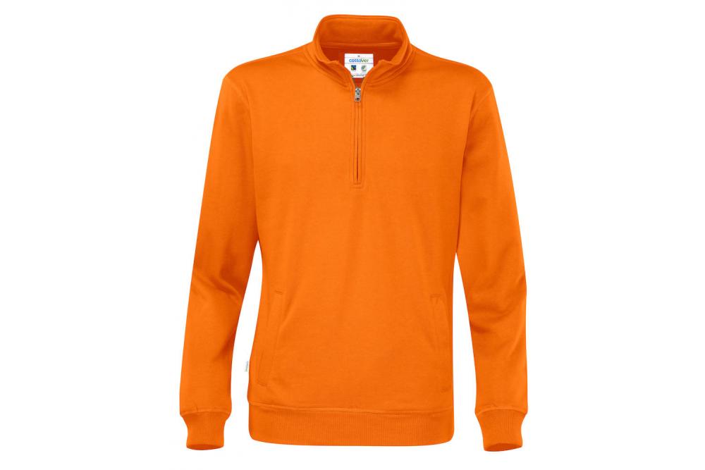 141012 290 cvc half zip unisex F Orange