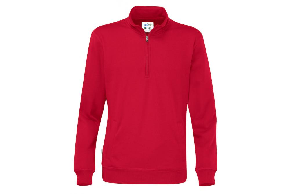 141012 460 cvc half zip unisex F Red