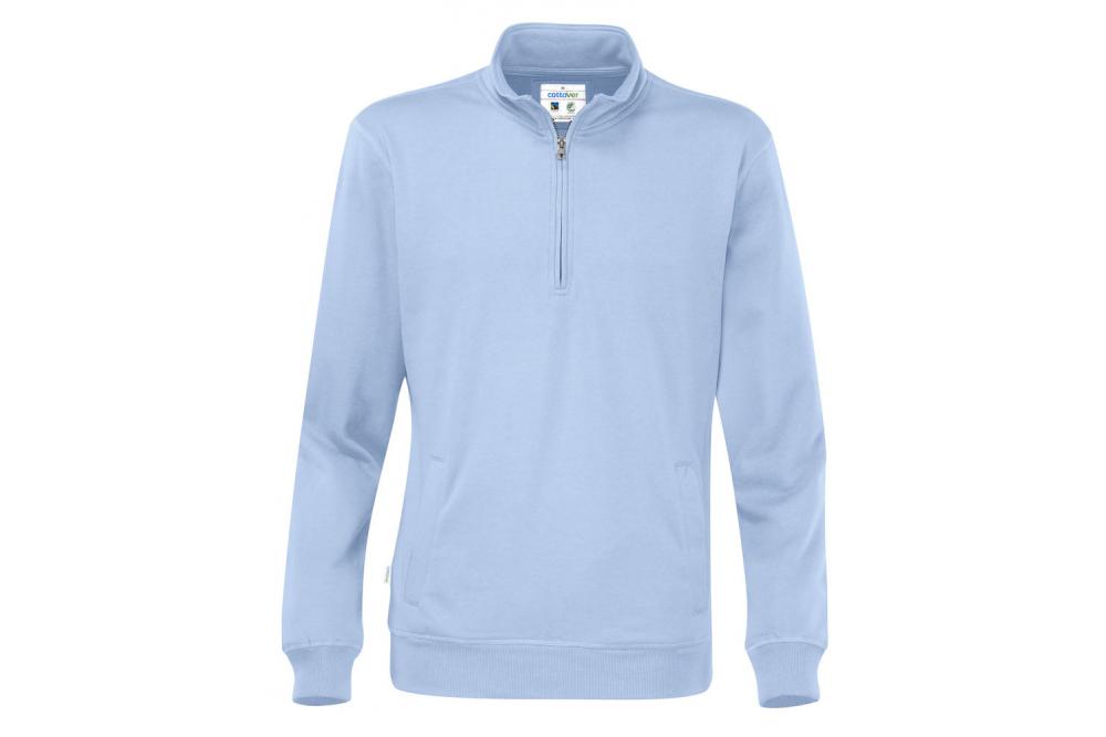 141012 725 cvc half zip unisex F Skyblue