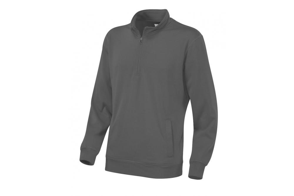 141012 980 cvc half zip unisex Charcoal