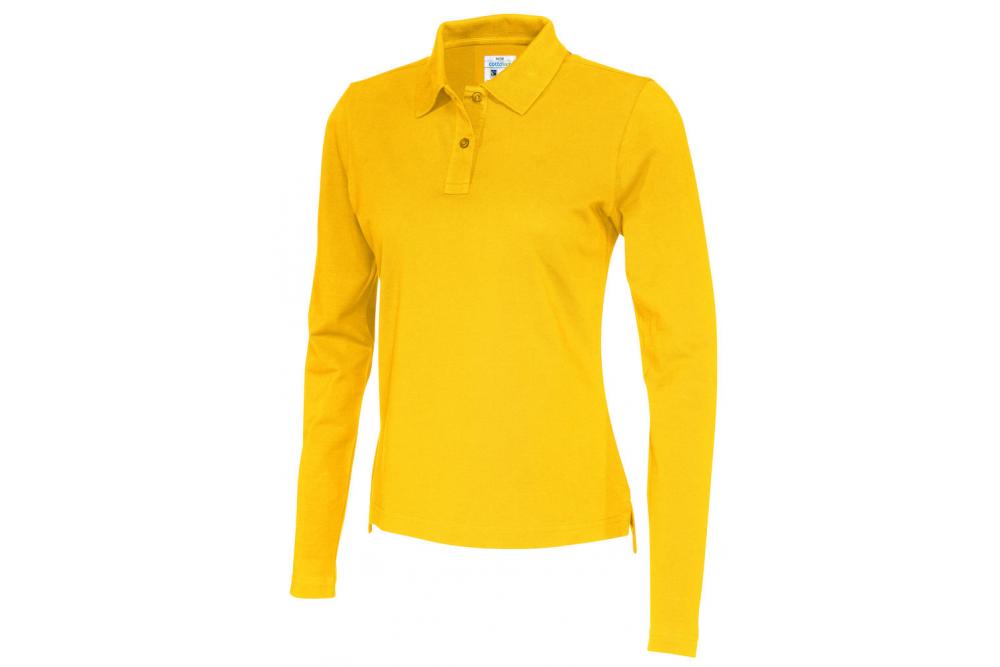 141017 255 polo LS pique lady yellow Copy