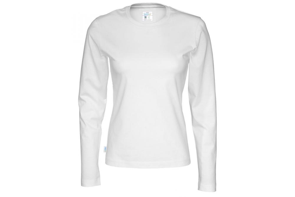 141019 100 neck LS Tee lady Front white