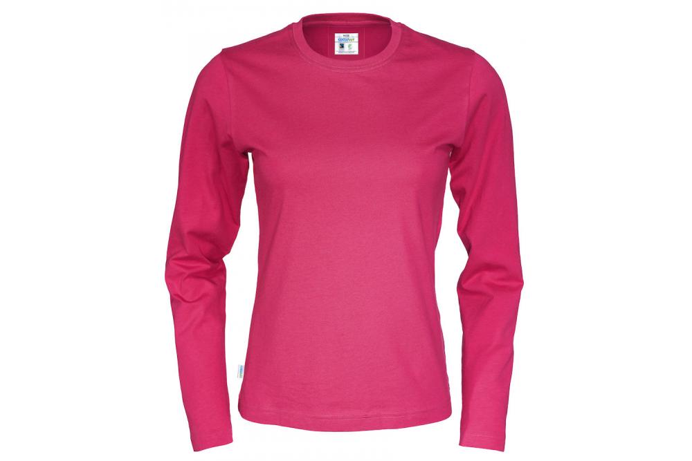 141019 435 R neck LS Tee lady F DarkCerise