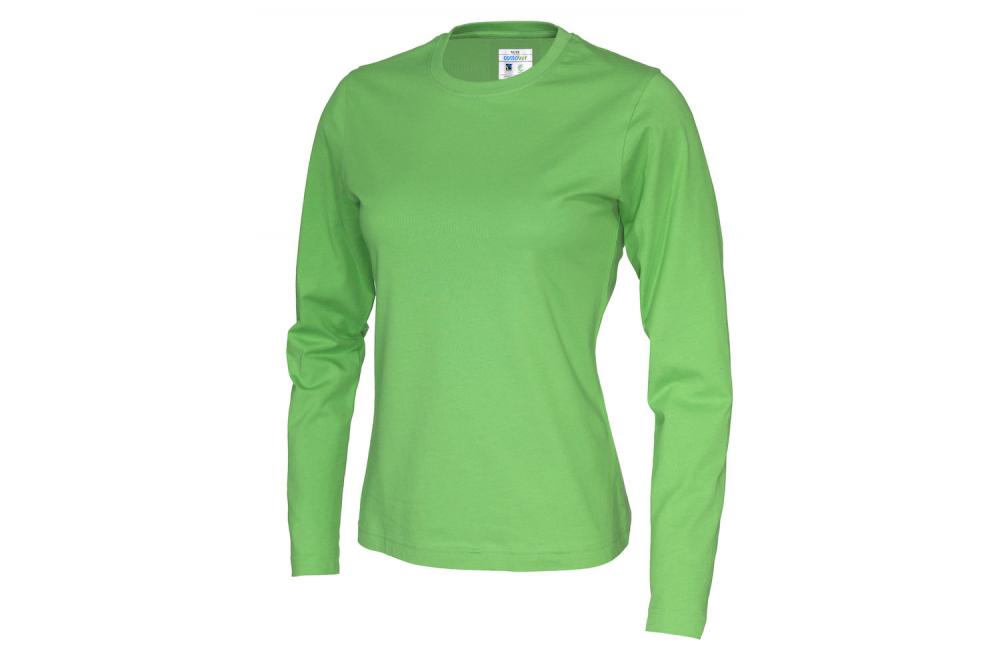 141019 645 R neck LS Tee lady green