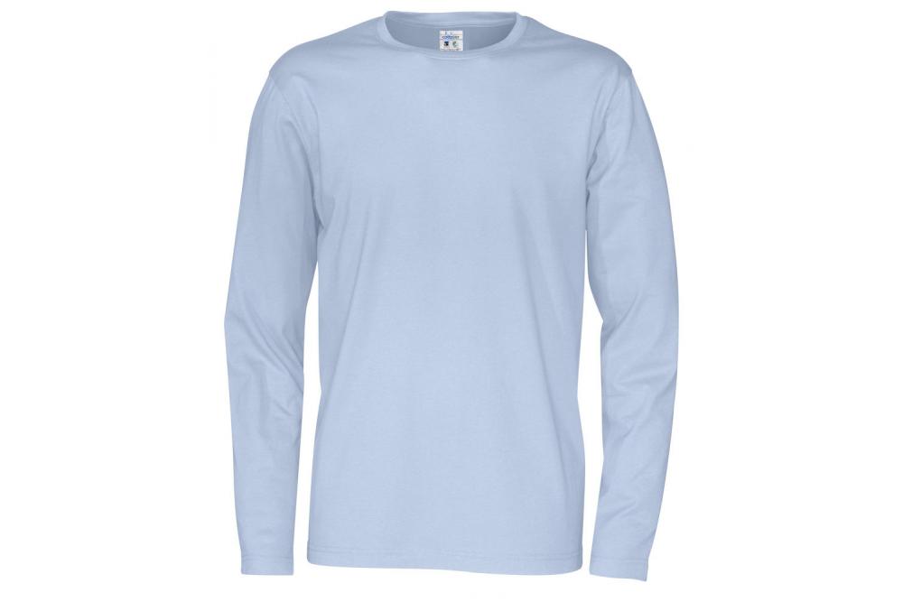 141020 725 R neck LS tee men F skyblue