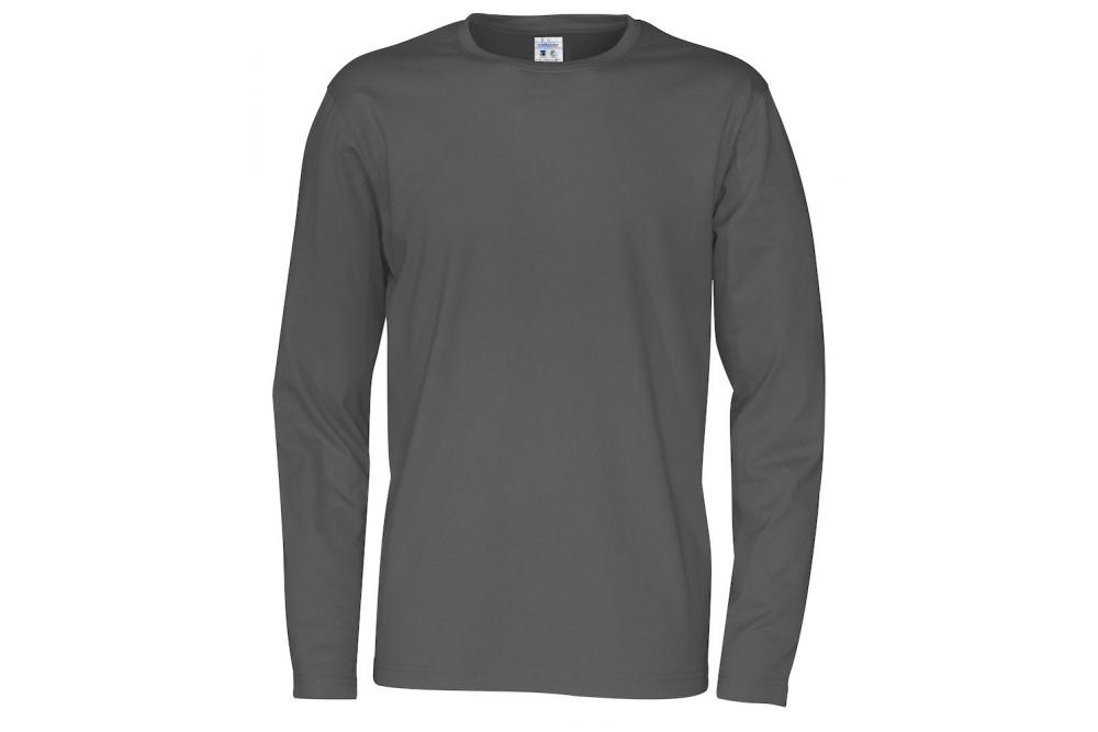 141020 980 R neck LS tee men F charcoal