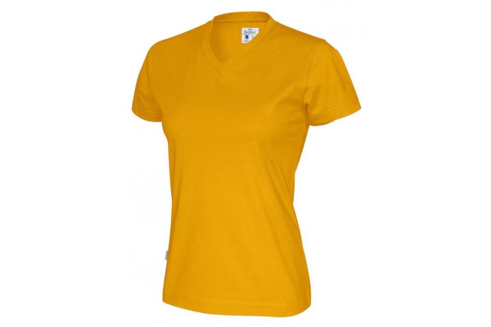 141021 255 v neck ss Tee lady yellow