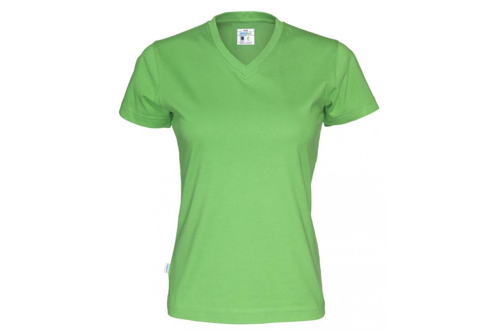 141021 645 v neck ss Tee lady F green