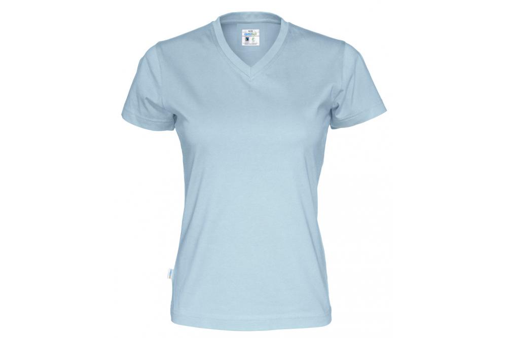 141021 725 v neck ss Tee lady F skyblue