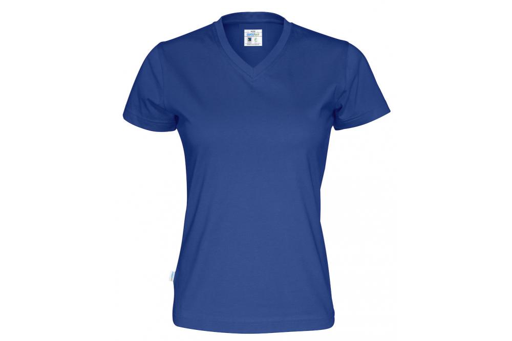 141021 767 v neck ss Tee lady F royal