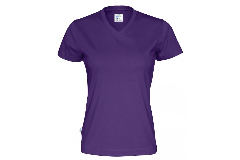 141021 885 v neck ss Tee lady F purple