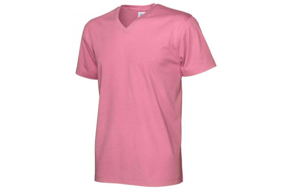 141022 425 v neck ss Tee men pink