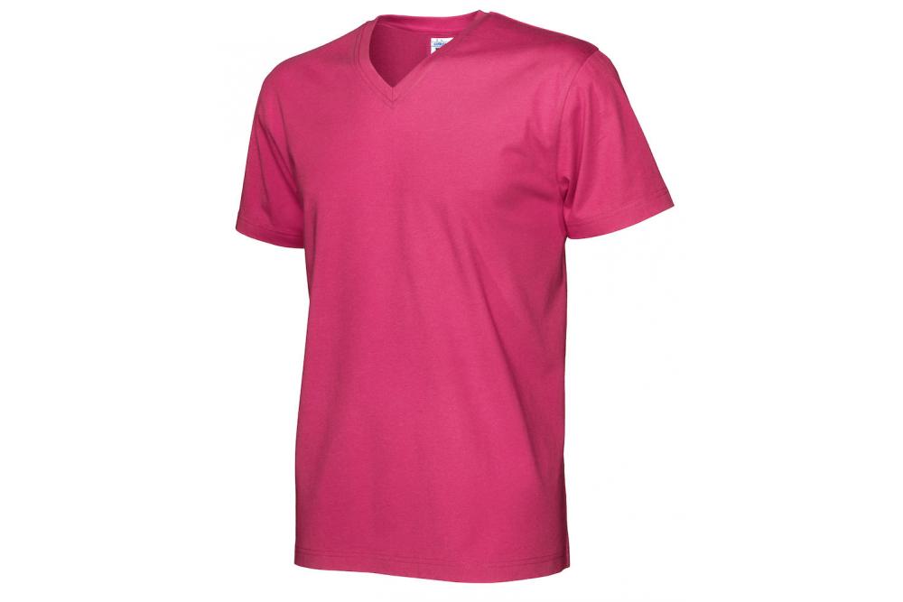 141022 435 v neck ss Tee men DarkCerise