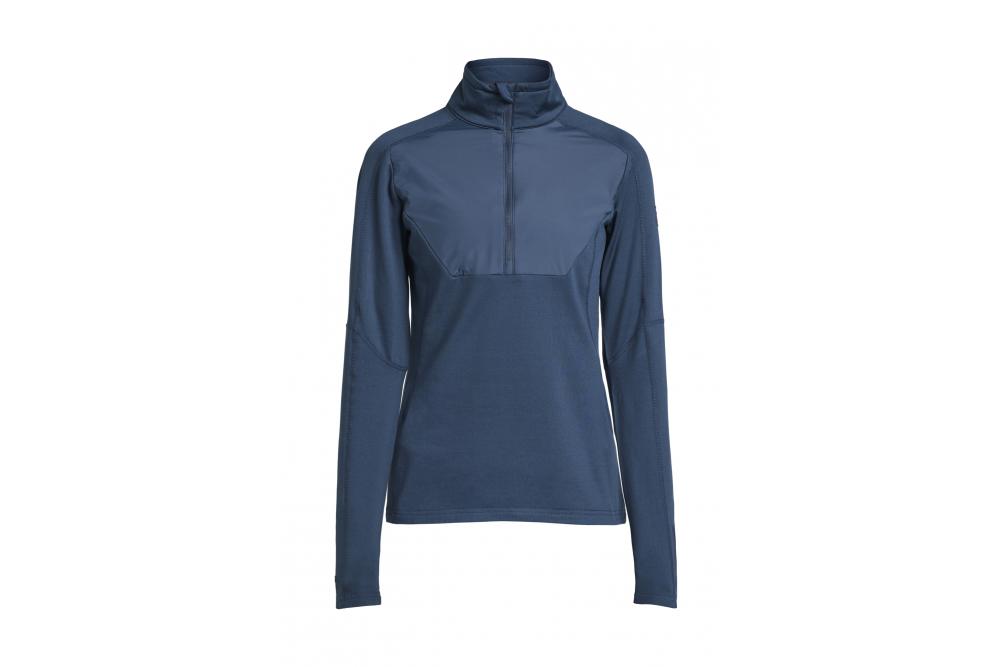 465018115 964 TXliteWindblockHalfZipWomen Front MidnightNavy