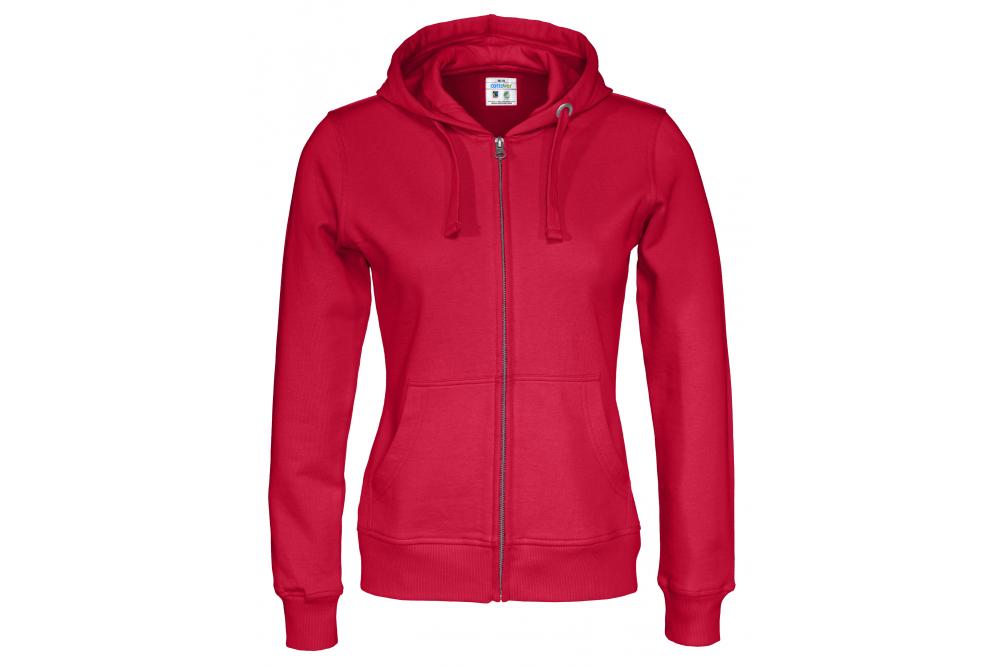 Cottover full zip hood lady F red