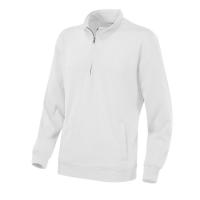 141012 100 cvc half zip unisex White