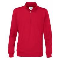 141012 460 cvc half zip unisex F Red