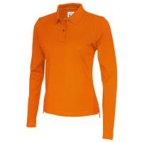 141017 290 polo LS pique lady orange Copy