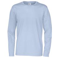 141020 725 R neck LS tee men F skyblue