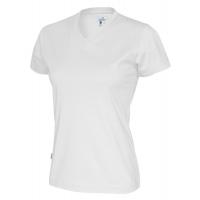 141021 100 v neck ss Tee lady white