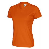 141021 290 v neck ss Tee lady orange