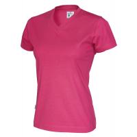 141021 435 v neck ss Tee lady DarkCerise