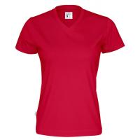 141021 460 v neck ss Tee lady F red