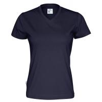 141021 855 v neck ss Tee lady F navy