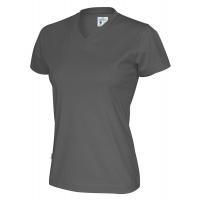 141021 980 v neck ss Tee lady charcoal