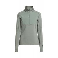 465018115 648 TXliteWindblockHalfZipWomen Front AgaveGreen