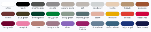 B385 R colour chart