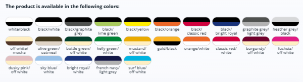 B450 colour chart