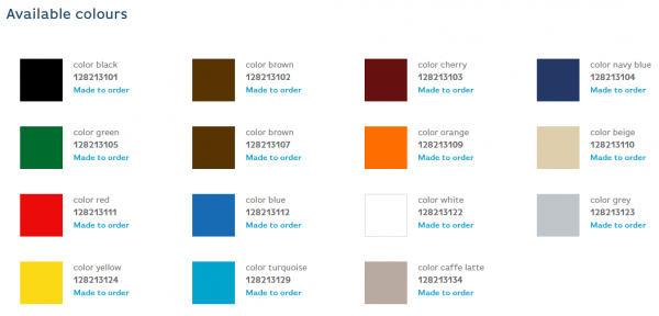 Jaguar 1282 colour chart